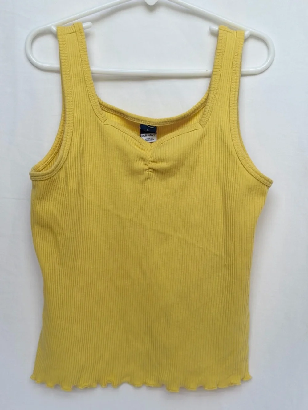 Old Navy Bright Yellow Ribbed Tank Top for Women